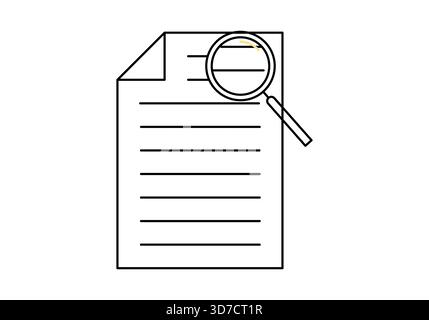 Document search icon, vector illustration. Stock Vector