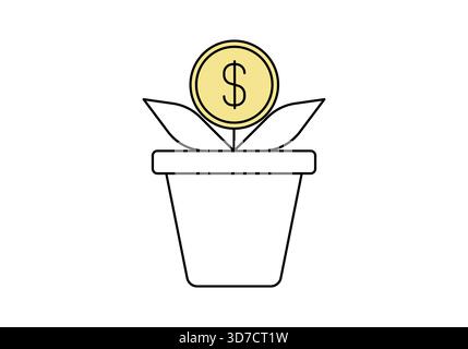 Money plant icon, vector illustration. Stock Vector