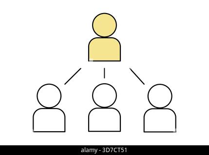 Hierarchical organization structure icon, vector illustration. Stock Vector