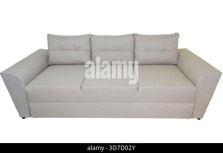 Gray sofa isolated on white background Stock Photo