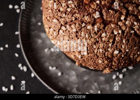 Christmas Italian cake panettone,traditional sweet bread on holiday background Stock Photo