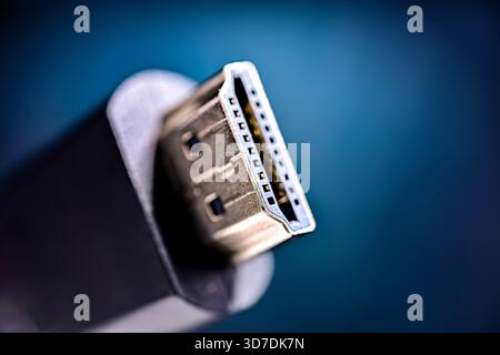 Male HDMI type A connector for transmitting video data Stock Photo