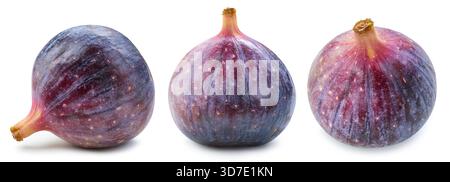 Figs isolated on white. Ripe fresh fig half Clipping Path. Figs collection Stock Photo