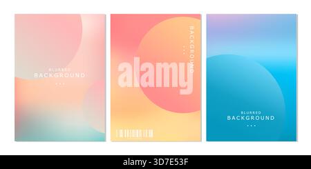 Luxury blurred invitation set vector template. Elegant cards blur gradient background for presentation, backdrop, banner, invitation.  Stock Vector
