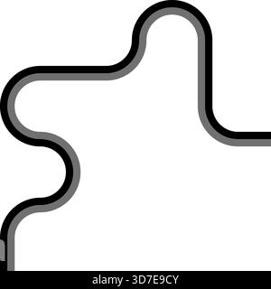 Two thick lines travel along a defined path built from squared wave forms and smooth rounded bends. Stock Vector