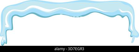 A blue snowflake with a white background. The snowflake is very thin and long. It looks like it is melting Stock Vector