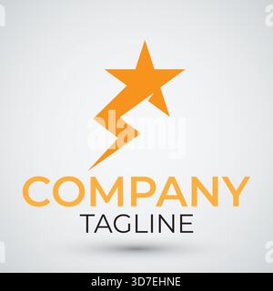 star energy tunder logo design template Stock Vector