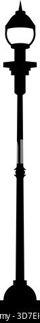A tall black pole with a light on top. The pole is standing upright and is the only thing visible in the image Stock Vector