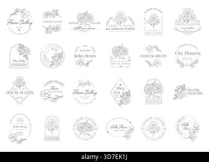 Floral Rose Logo. Elegant, nice and creative flower logo for various design projects. Rose logo can be used as symbols, icons, or others template. Stock Vector
