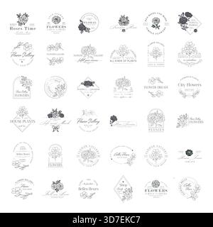 Floral Rose Logo. Elegant, nice and creative flower logo for various design projects. Rose logo can be used as symbols, icons, or others template. Stock Vector