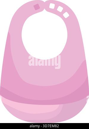 A pink bib with a white background. The bib is empty and has no design Stock Vector