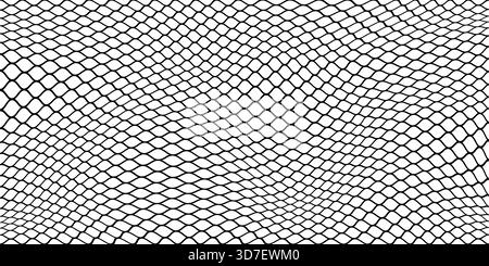 Net pattern with intricate mesh texture. Black and white fishnet design perfect for sports backgrounds, nautical themes, or decorative fabric projects. Stock Vector