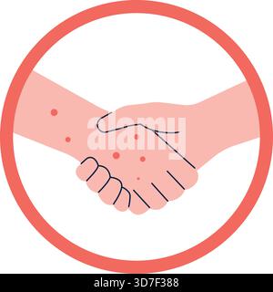 A hand shaking another hand in a circle Stock Vector
