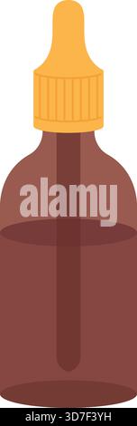 A bottle of oil with a yellow cap Stock Vector