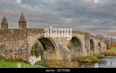 Stirling Old Bridge Scotland built 1500 an evening view of the bridge which crosses the River Forth Stock Photo