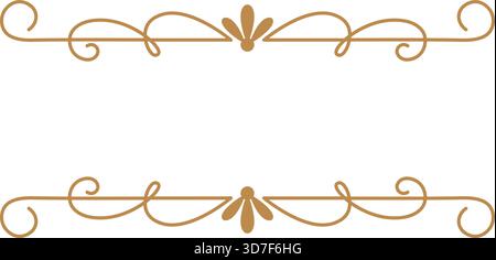 A gold and white line with a floral design Stock Vector