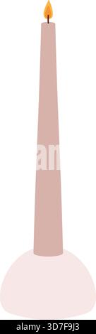 A candle is lit and is tall Stock Vector