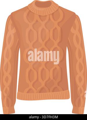 Knitted wool sweater with classic pattern cartoon icon isolated on white background Stock Vector
