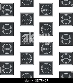 Vector seamless pattern of flat socket Stock Vector