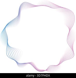 Audio wave round neon frame. Beat circle isolated on white background Stock Vector
