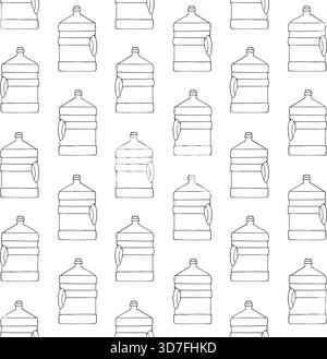 Vector seamless pattern of hand drawn water cooler Stock Vector