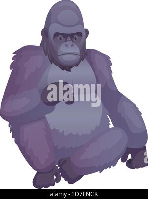 Ape cartoon icon. Gorilla character. Jungle monkey isolated on white background Stock Vector