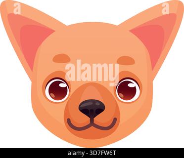 Chihuahua dog breed avatar. Cute puppy head isolated on white background Stock Vector