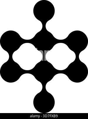 Circular elements interconnected to create a structured network pattern. Stock Vector