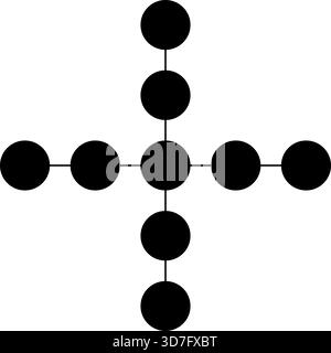 Bridge-like structure formed by interconnected circular nodes with a linear connection. Stock Vector