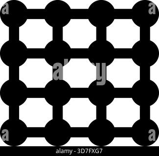 Multiple bridge-like formations created by linked circular nodes forming structured pathways. Stock Vector