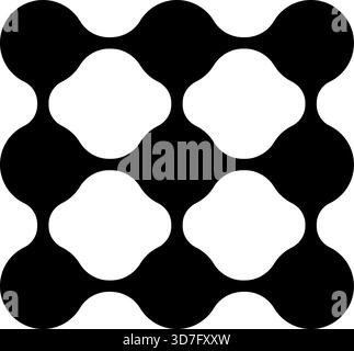 Grid-like composition of circular dots with a structured layout. Stock Vector