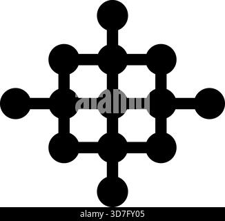 Circular elements linked in a continuous chain-like arrangement forming a structured pattern. Stock Vector