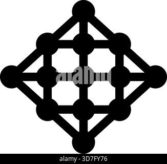Mesh-like diamond structure made of interconnected circles forming a symmetrical framework. Stock Vector