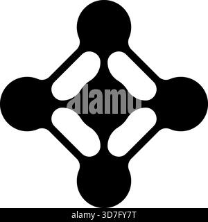 Circular dots arranged in a rhombus-like grid structure. Stock Vector