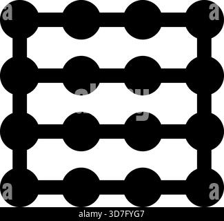 Lattice pattern made of circular nodes connected in a structured grid-like formation. Stock Vector