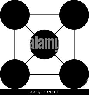 Circular dots arranged in a square net-like structure. Stock Vector