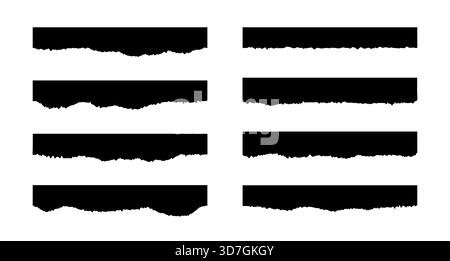 Vector torn paper pieces. Set of paper sheet stripes with ripped edge Stock Vector
