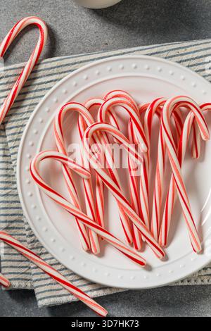 Sweet Organic Red and White Christmas Peppermint Candycanes Ready to Eat Stock Photo