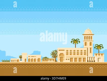 Mosque Pixel art. Islamic religious temple 8 bit. Vector illustration ...