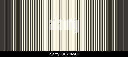 Retro linear halftone gradation texture. Repeating parallel striped background. Fading thick to thin line gradient pattern. Old fashioned vertical strip wallpaper with Doppler effect concept. Vector Stock Vector