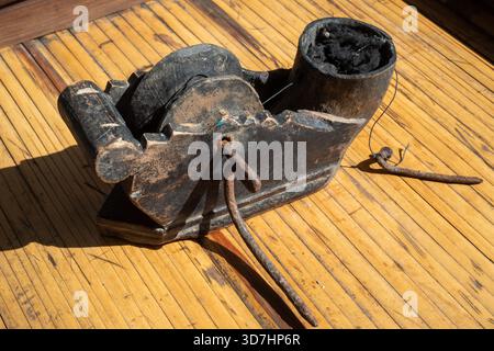 An old Ink Line,  traditional Chinese carpenter's marking tool . Stock Photo