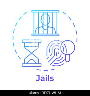 Jails blue gradient concept icon Stock Vector