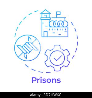 Prisons blue gradient concept icon Stock Vector