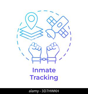 Inmate tracking blue gradient concept icon Stock Vector