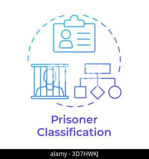 Prisoner classification blue gradient concept icon Stock Vector