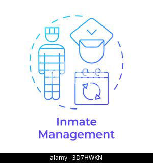 Inmate management blue gradient concept icon Stock Vector