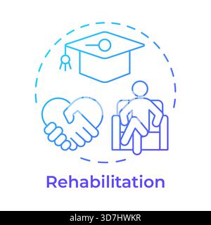 Rehabilitation blue gradient concept icon Stock Vector