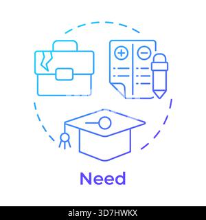 Need blue gradient concept icon Stock Vector
