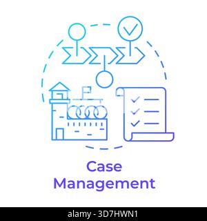 Case management blue gradient concept icon Stock Vector