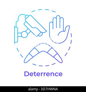 Deterrence blue gradient concept icon Stock Vector